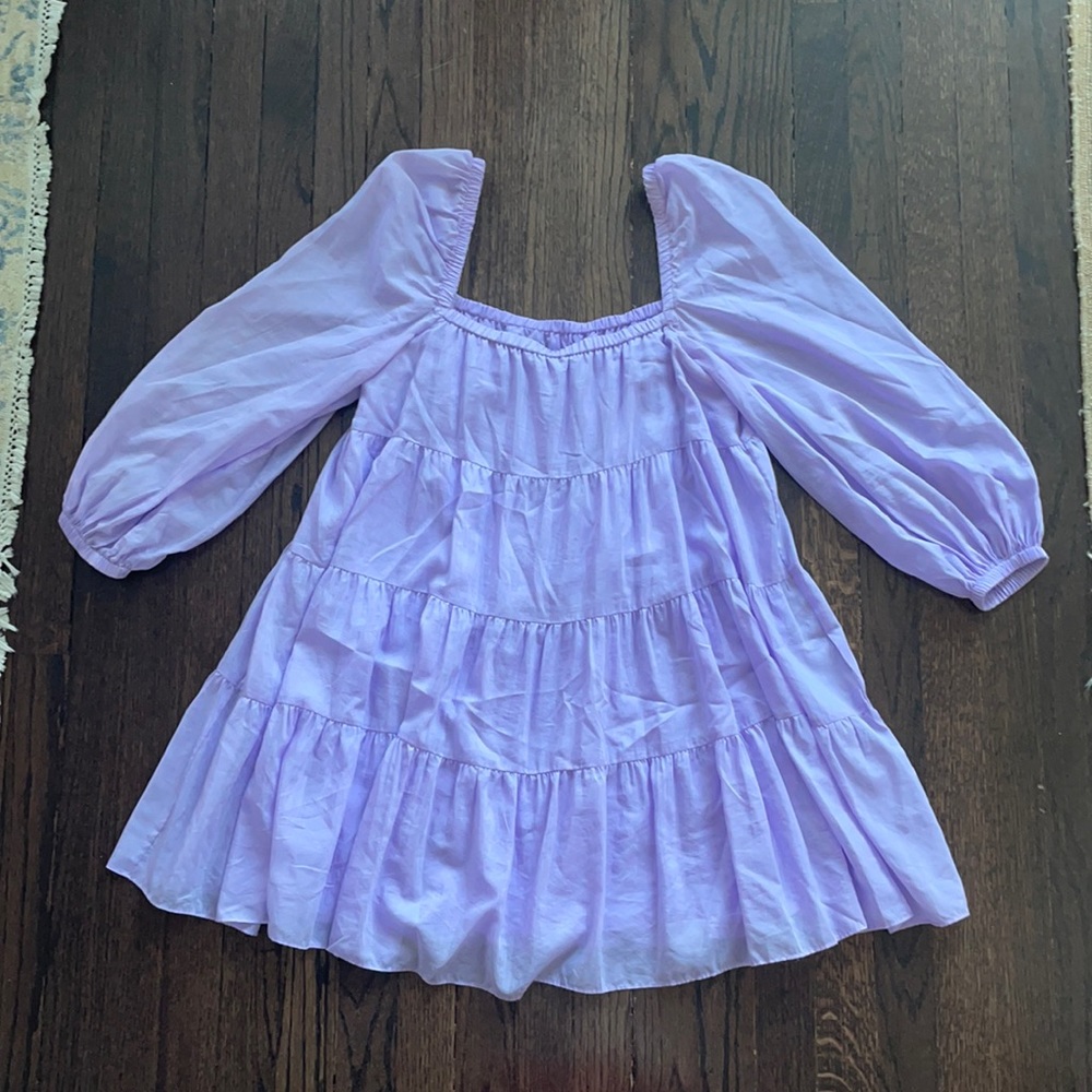Alice and Olivia Rowan purple tiered babydoll dress Size M
